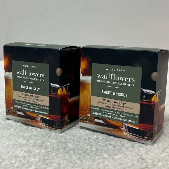 B&BW White Barn "Sweet Whiskey" Wallflowers Home Fragrance Refills - Picture 2 of 7